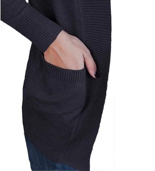 Women's Open Front Casual Long Sleeve Knit Classic Sweaters Cardigan with Pockets