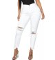 Women's High Rise Ripped Skinny Jeans Stretch Slim Fit Distressed Destroyed Denim Ankle Pants