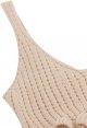Women's Casual Knit Top Sleeveless Ruffle Hem V Neck Peplum Crop Tank Top